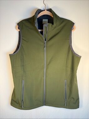 Libin Women’s Olive Green Golf Softshell Vest - Zipper Front